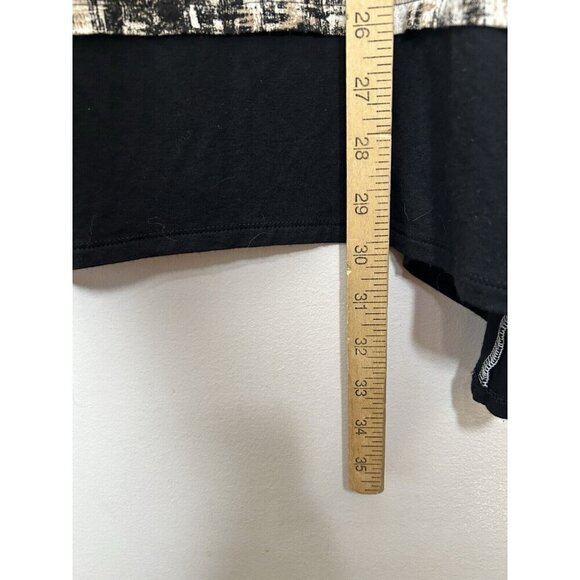 J. Jill Wearable Collection Short Sleeve Black White Brown Blouse Size Medium - Picture 7 of 9